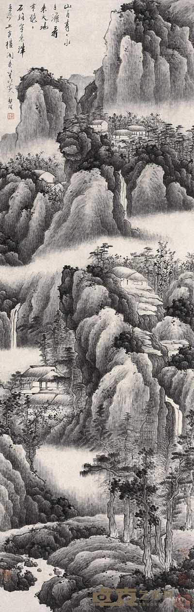 龚贤(款) 山水 镜心 158.5×50.5cm
